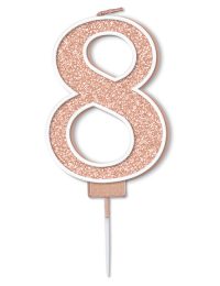 Rose Gold Candle Number 8