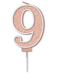 Rose Gold Candle Number 9