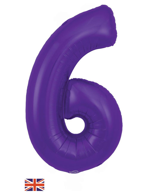 34 inch Number 6 Purple